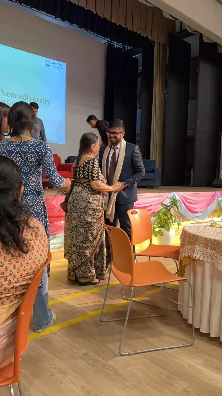 Dr Shaurya Garg being welcomed at AAYAM at Heritage Xperiential Learning School